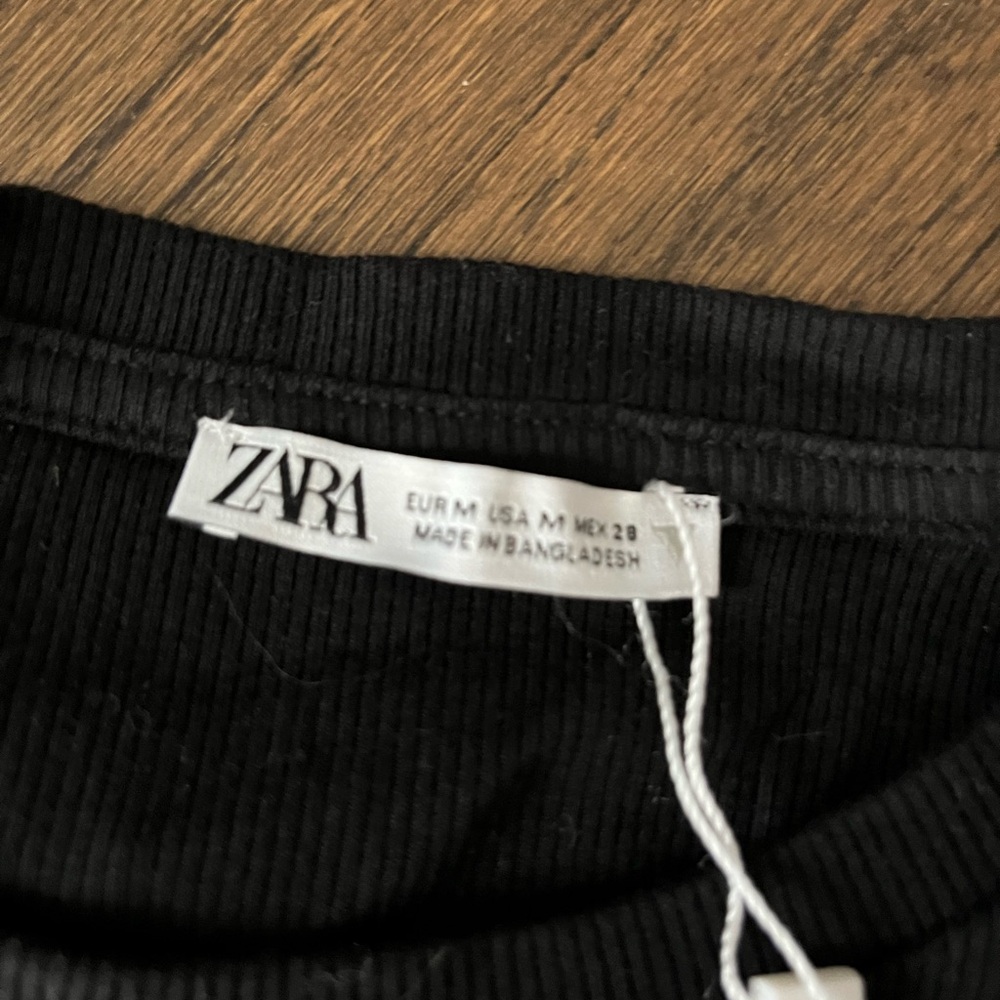 Zara Black Ribbed Top - Picture 2 of 3